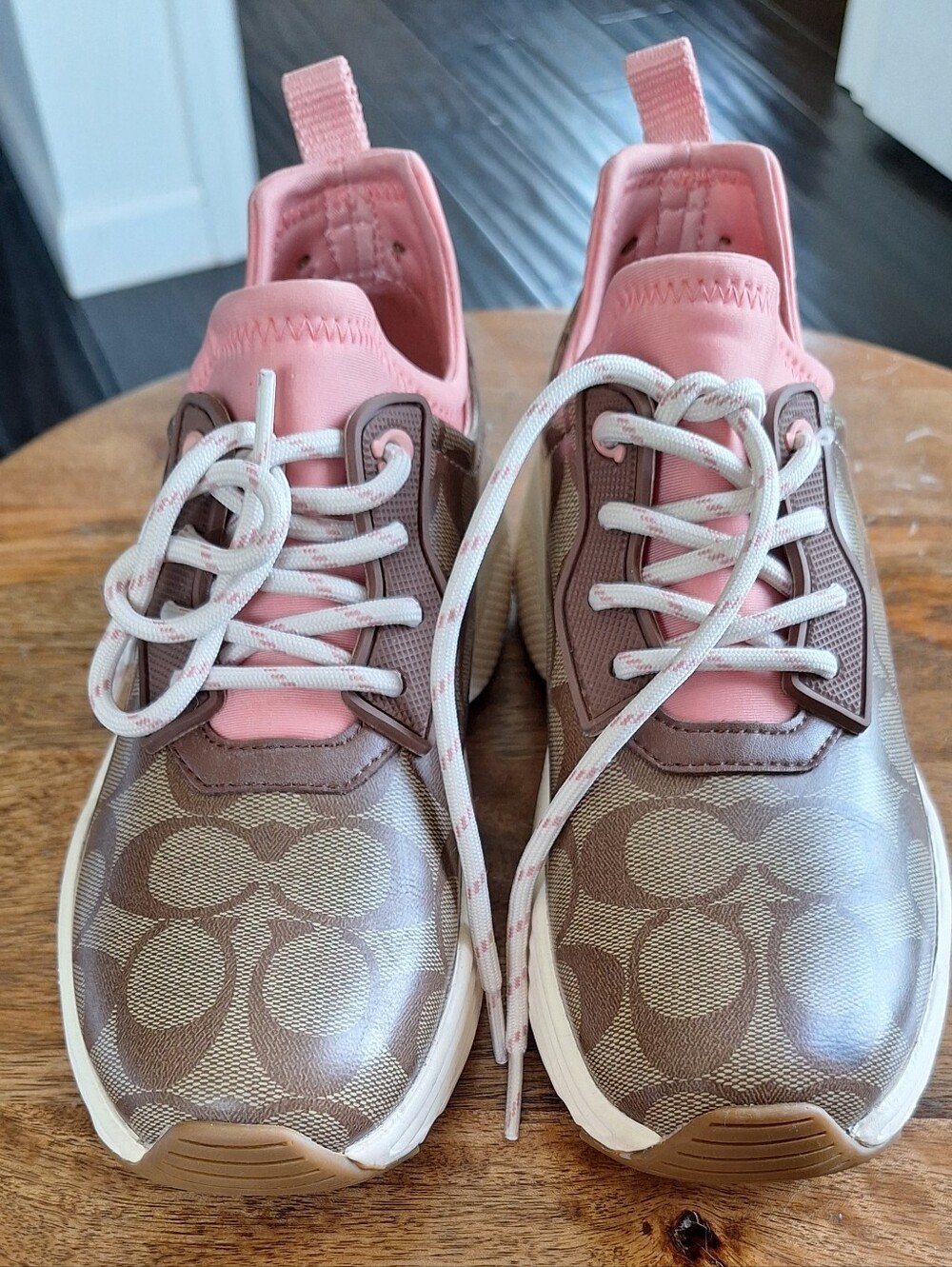 Coach C270 Sig Tech Runner Sneakers Khaki/Saddle Pink Women's Size 6B - Picture 4 of 7
